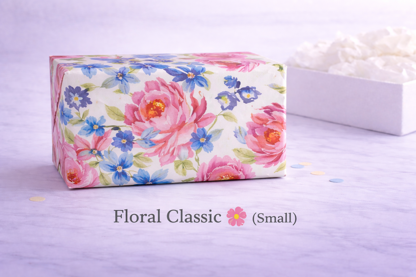 Floral patterned soap on a light background