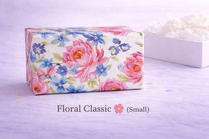 Floral patterned soap on a light background