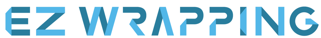 EZ Wrapping logo with blue and gray text on a white background